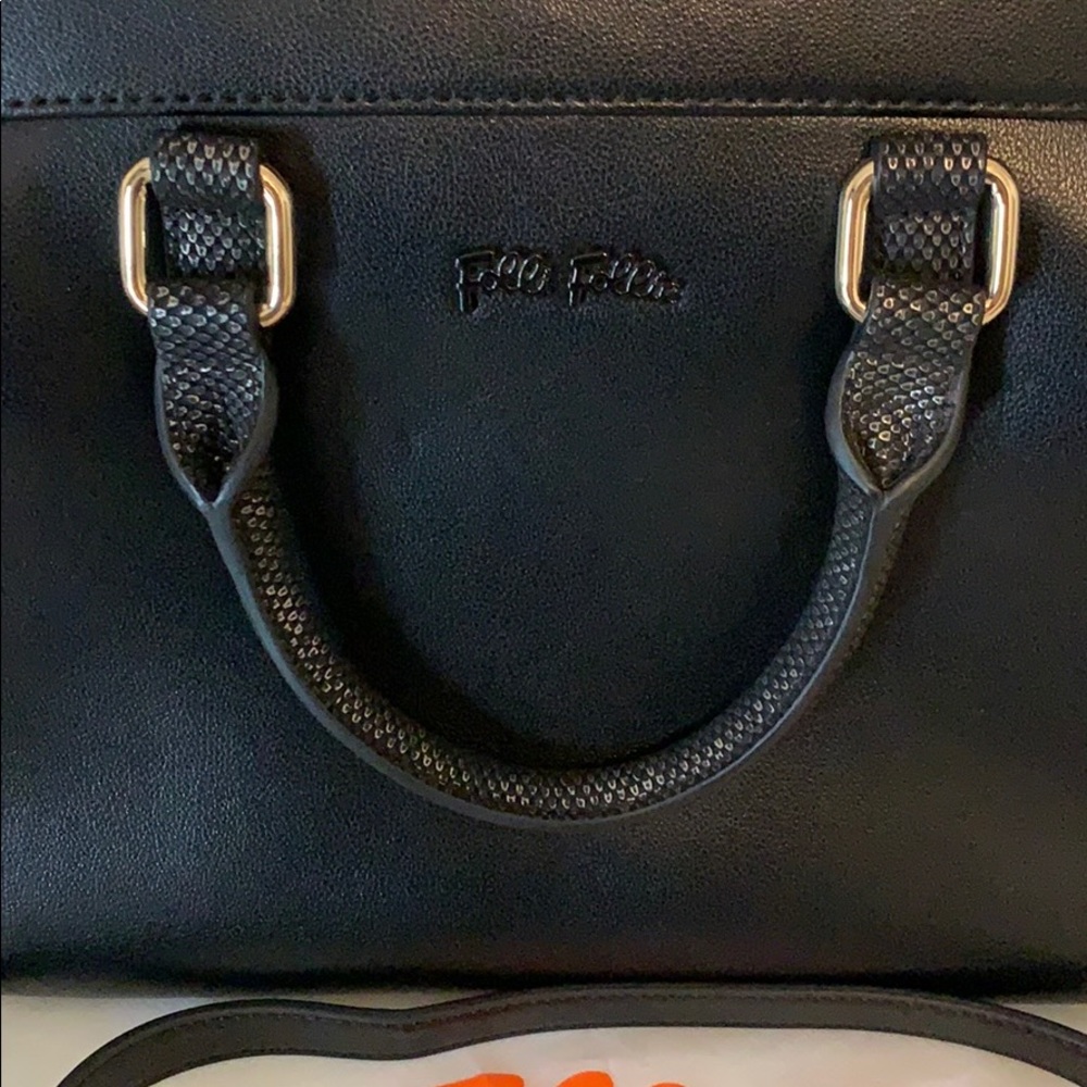 🇬🇷 NWOT Folli Follie Black Crossbody/Hand Bag w/ Dust Bag purchased in E… - Picture 2 of 16